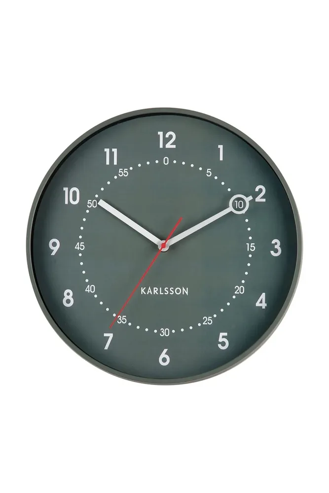 Настенные часы Karlsson Fresco, 31,5 см, зелёный