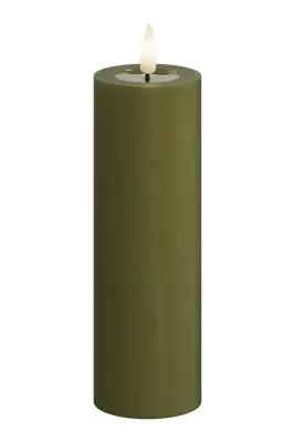 Фонарь для свечи Deluxe Homeart swieca led Oliven Gronne Bloklys, 15 см, зелёный