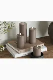 Фонарь для свечи Deluxe Homeart swieca led Mokka Bloklys, 15 см, коричневый — фото 3
