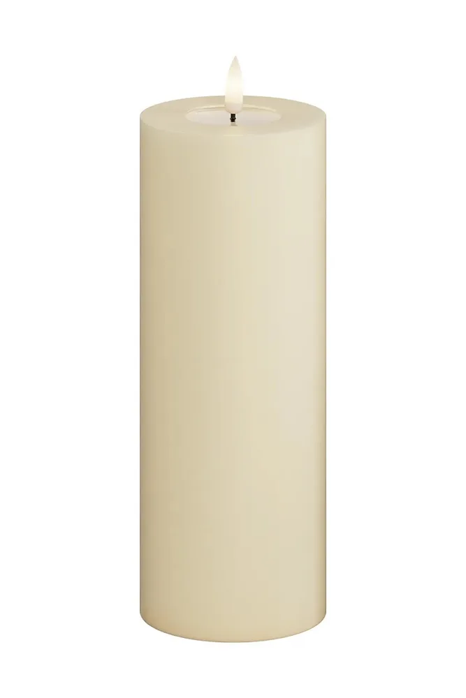 Фонарь для свечи Deluxe Homeart swieca led Cream Bloklys, 20 см, бежевый