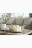 Фонарь для свечи Deluxe Homeart swieca led Square Bloklys, пластик, 15 см, бежевый — фото 2