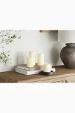 Фонарь для свечи Deluxe Homeart swieca led Square Bloklys, пластик, 12,5 см, бежевый — фото 4