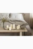 Фонарь для свечи Deluxe Homeart swieca led Square Bloklys, пластик, 12,5 см, бежевый — фото 6
