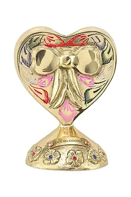 Подсвечник Doing Goods Bubbly Heart, латунь, 10 см, жёлтый