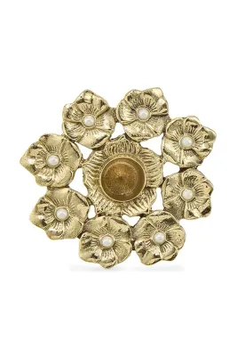Подсвечник Doing Goods Zoey Flower, латунь, 11 см, жёлтый