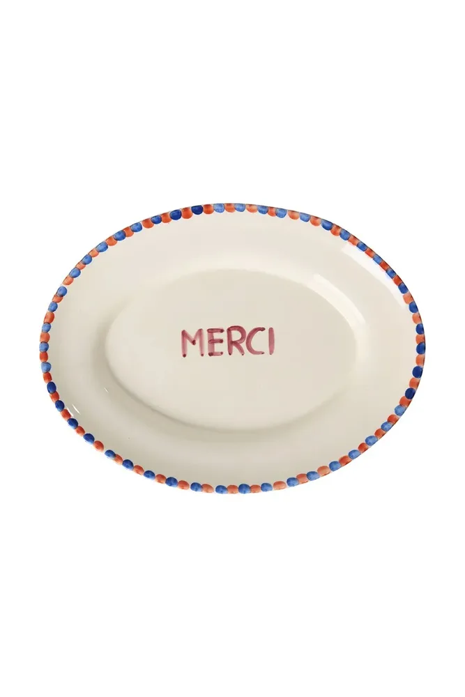 Тарелка сервировочная Rice, керамика, овальная, 26 35 см, белая