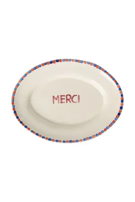 Тарелка сервировочная Rice, керамика, овальная, 26 35 см, белая