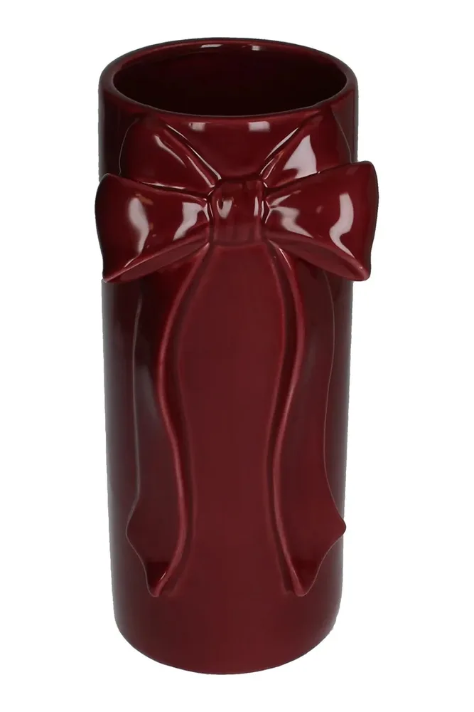 Ваза Inne home & lifestyle Bow, керамика, 25,3 см, бордовый