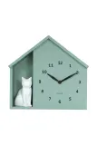 Настенные часы Karlsson z dzwiekiem Siting Cat, стекло, бирюзовый — фото 1