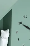Настенные часы Karlsson z dzwiekiem Siting Cat, стекло, бирюзовый — фото 3