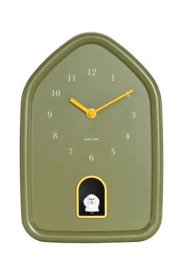 Настенные часы Karlsson z dzwiekiem Modern Doggy, стекло, зелёный