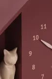 Настенные часы Karlsson z dzwiekiem Siting Cat, стекло, бордовый — фото 3