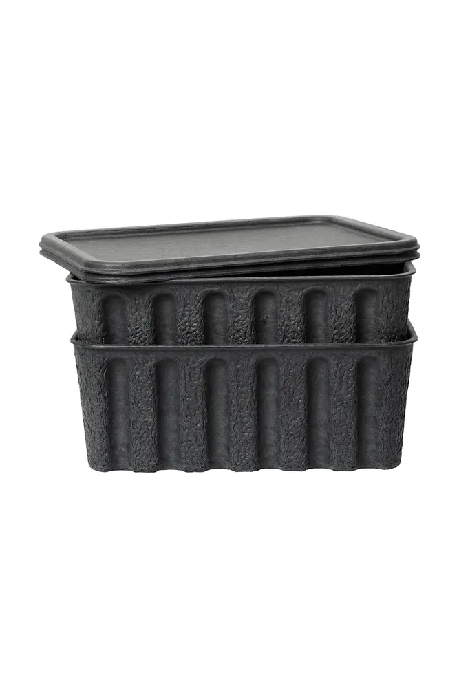 Коробка для хранения Ferm Living Paper Pulp Box L, плотная бумага, серый