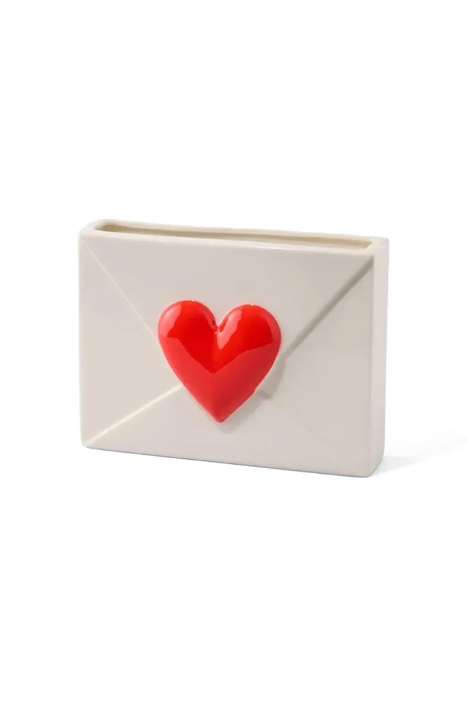 Ваза Fluid Market Heart, керамика, 22 см, белый