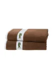 Полотенце для лица Lacoste LCASUAL Pecan, хлопок, 55 100 см, коричневый — фото 2