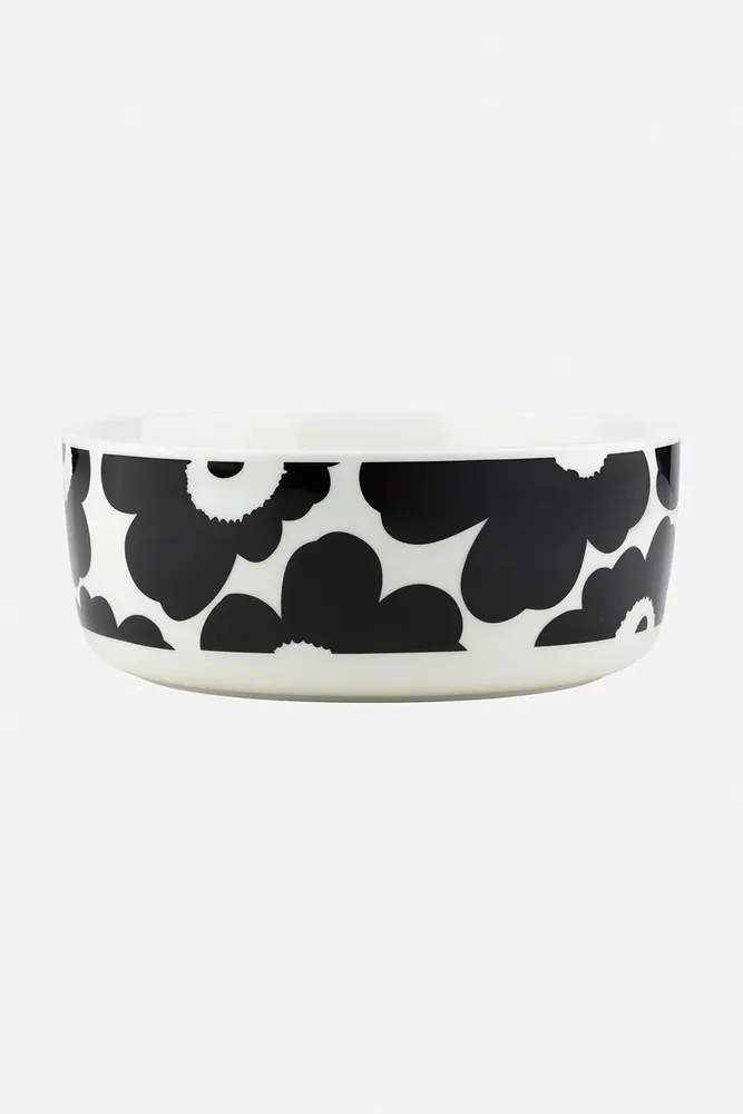 Салатник Marimekko na owoce, каменная керамика, 20 см, чёрный