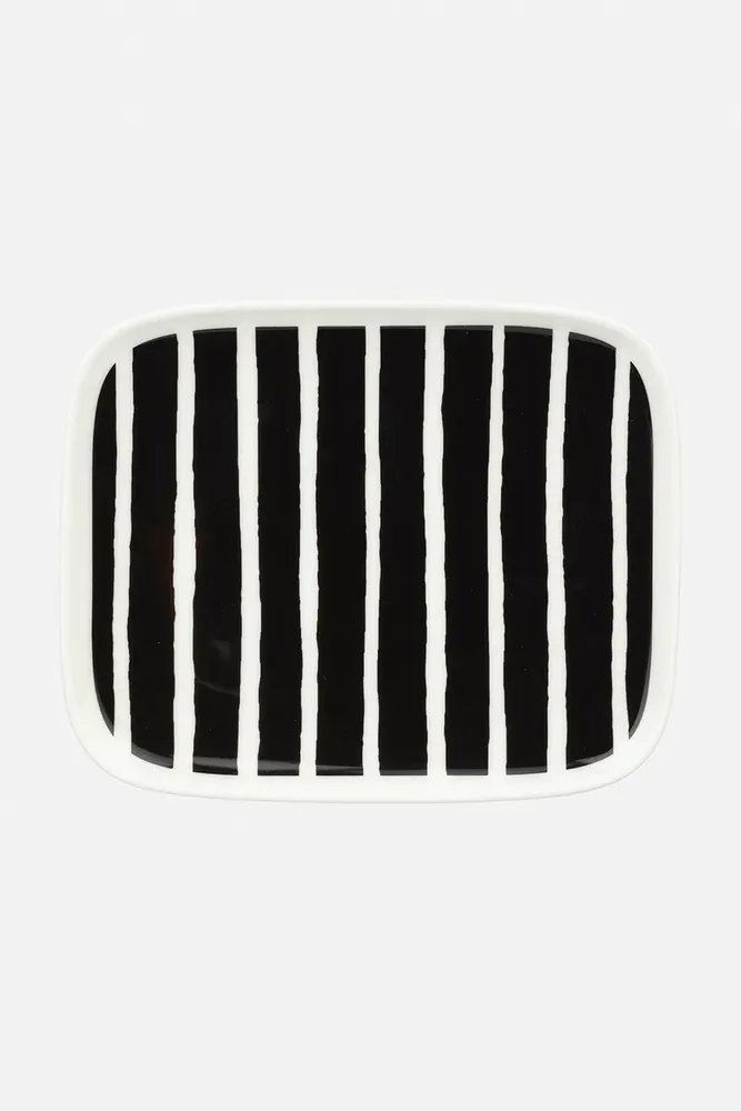 Тарелка сервировочная Marimekko z kamionki, каменная керамика, овальная, 12 15 см, чёрная