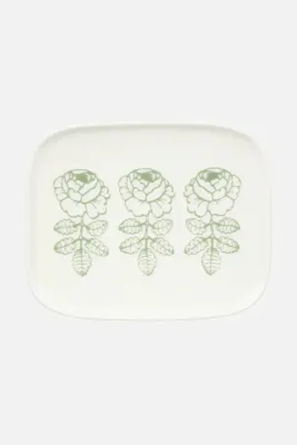 Тарелка сервировочная Marimekko z kamionki, каменная керамика, овальная, 12 15 см, белая