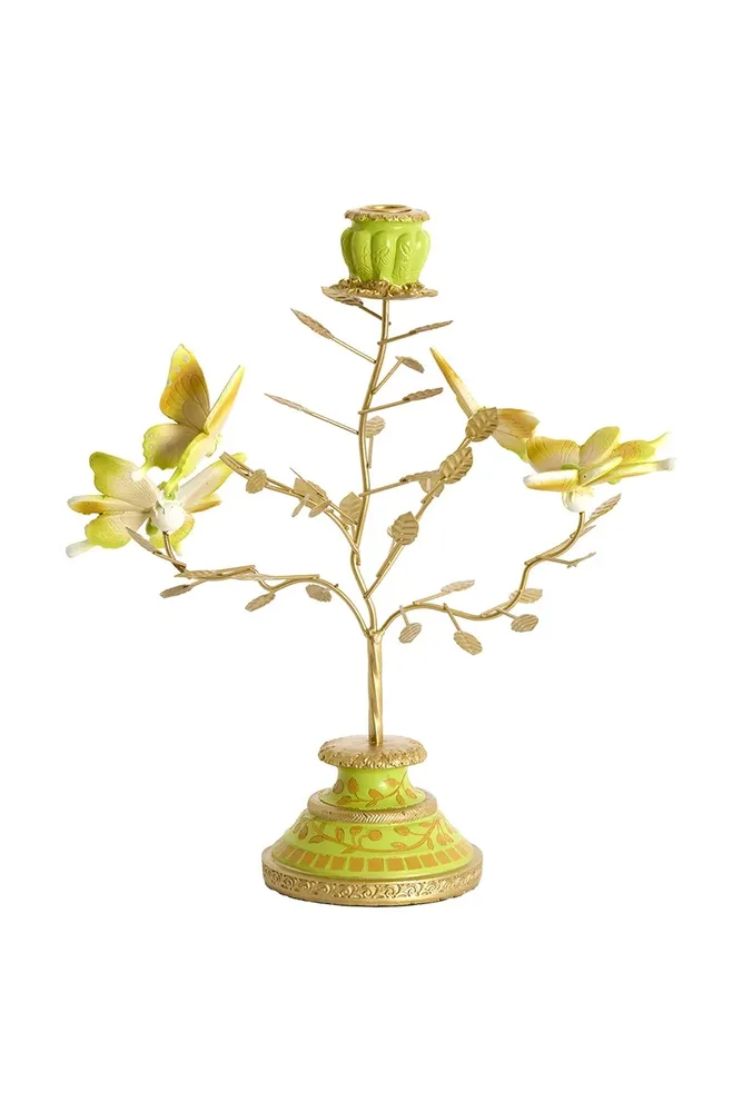 Подсвечник Light & Living, металл, 37,5 см, зелёный