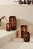 Фонарь для свечи Bizzotto, стекло, 33 см, коричневый — фото 2